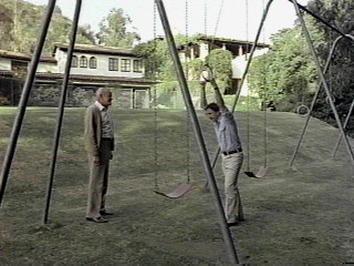 "Yeah, my kid might've played on a swingset just like this. That is, if he wasn't crazy."